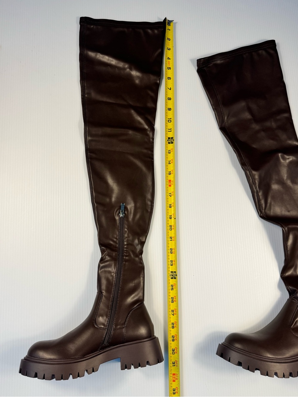 Azalea Wang Ajuna Chocolate Thigh-High Lug Sole Boots – NIB 🤎🔥 - Picture 4 of 5